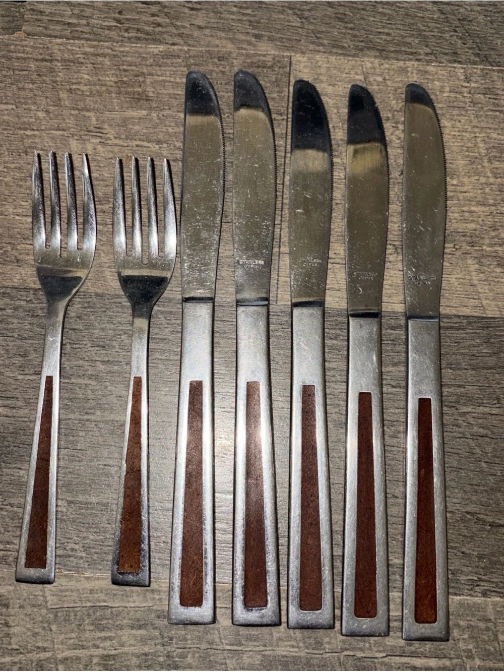 MCM‎ Stainless Steel 7 Piece Flatware Japan Vintage